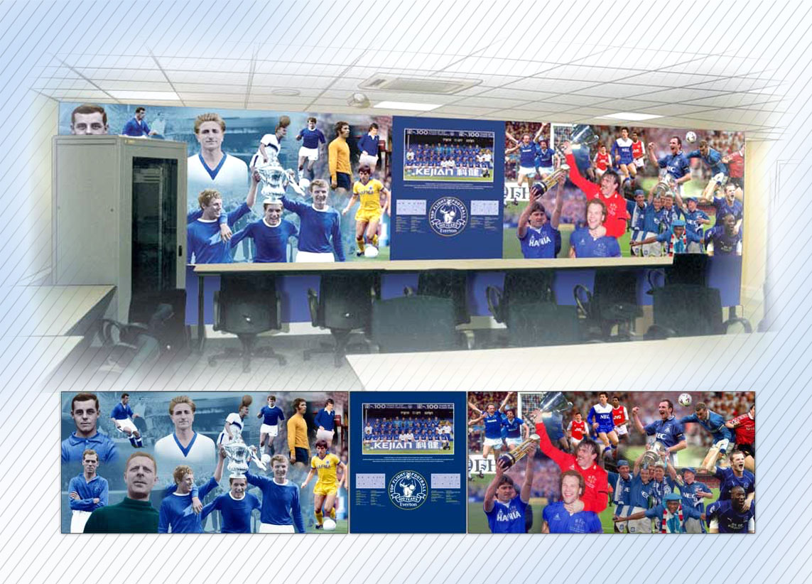 Everton FC Study Support Centre 'Extra Time' - classroom graphics for the centenary